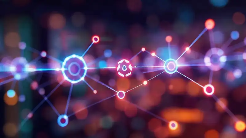 Redes tecnológicas futuristas brillan intensamente