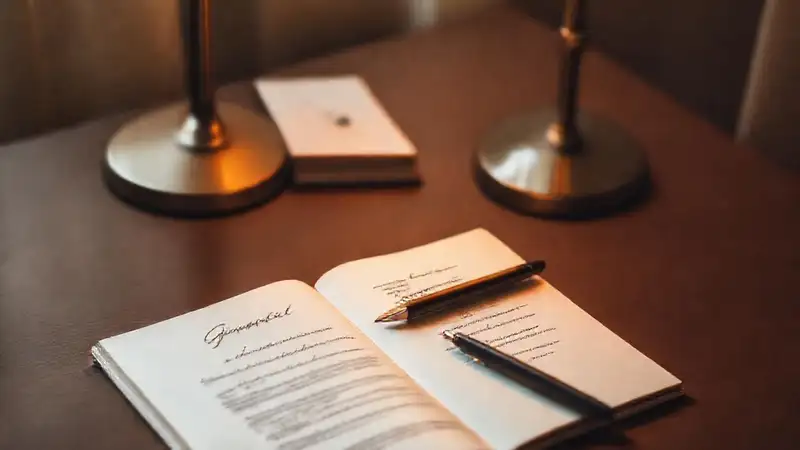 Un escritorio elegante evoca reflexión serena