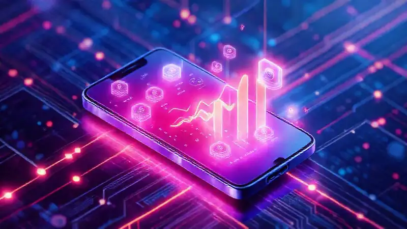 Ilustración digital futurista para móvil