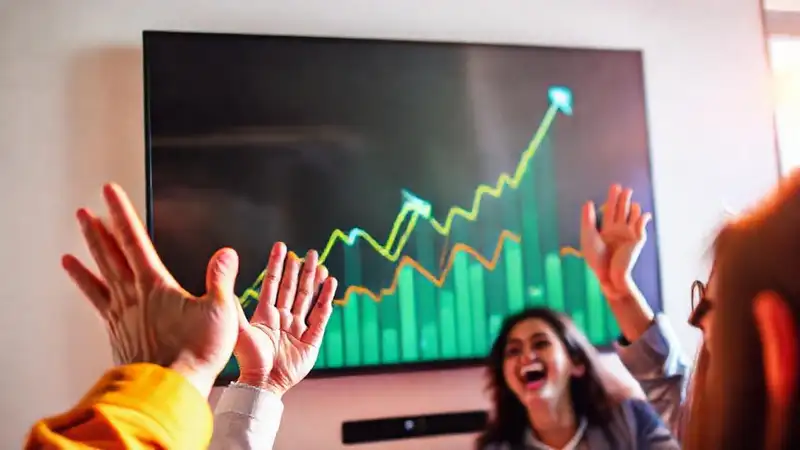 Éxito digital en crecimiento vibrante