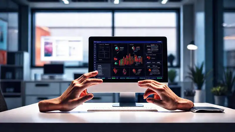 Diseño de oficina digitalmente vibrante y moderno