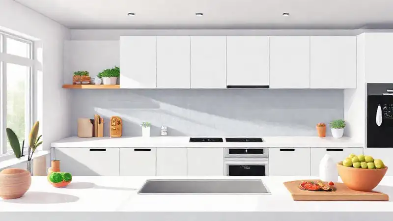 Cocina moderna, diseño tecnológico y colorido