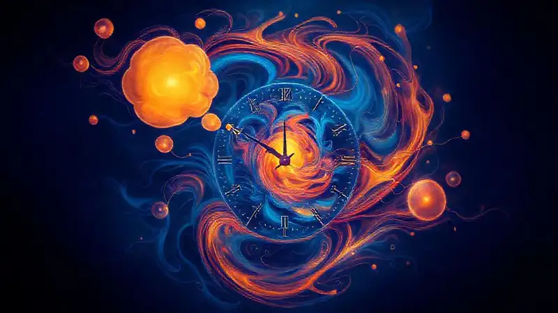 Reloj abstracto evoca tiempo y mente