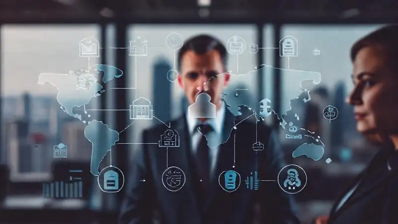 Negocios globales en entorno profesional moderno