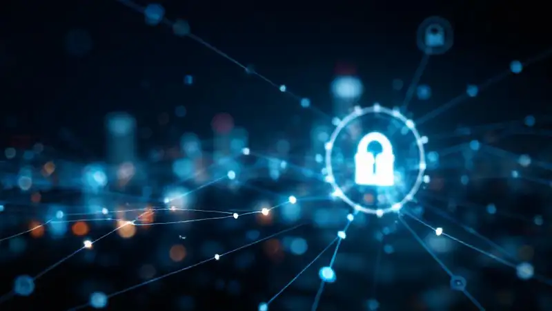 Visualización futurista de datos corporativos