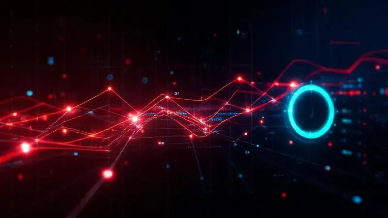 Visualización futurista de datos en red