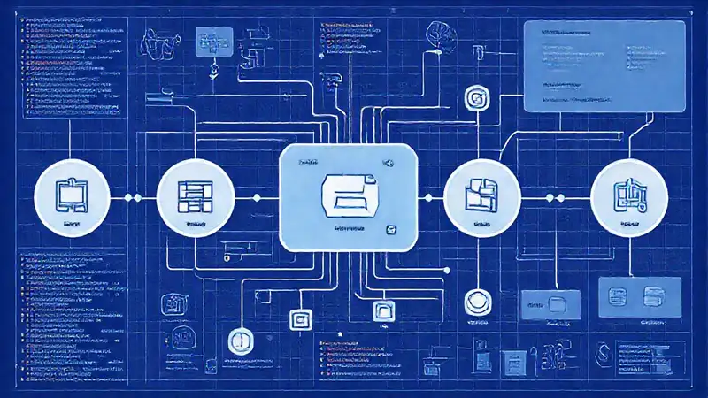 Diagramas técnicos ilustran sistemas complejos digitales