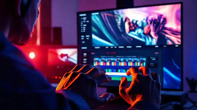 Editor profesional crea contenido visual moderno