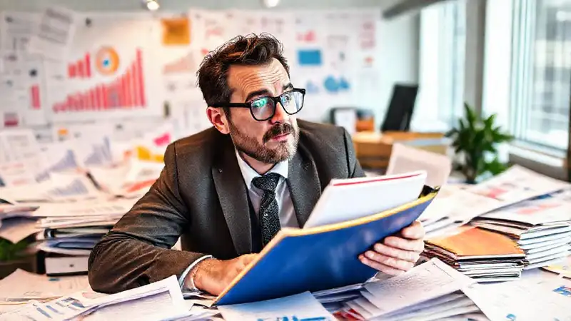 Inversor interesado analiza resultados crecientes