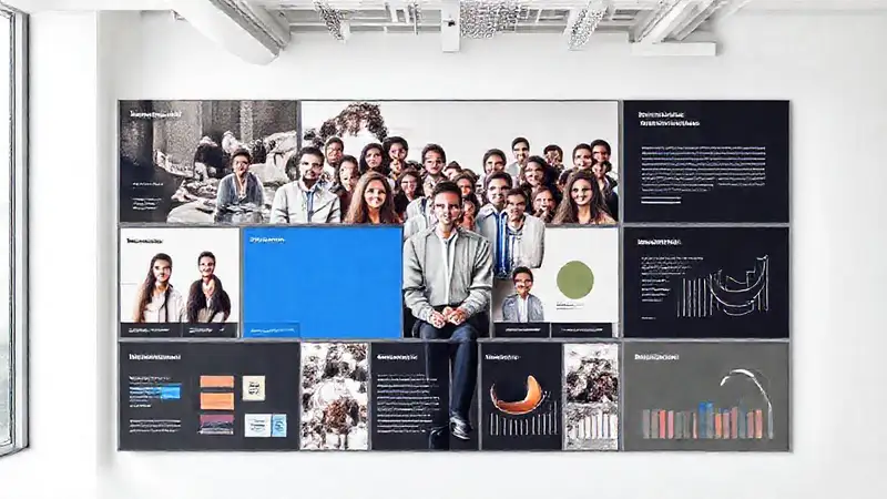 Diseño de oficina moderno y visualmente atractivo