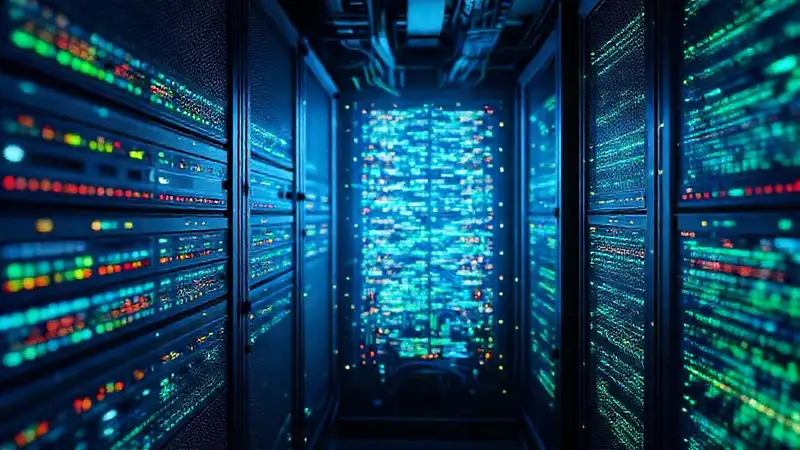Un rack digital emite luz intensa
