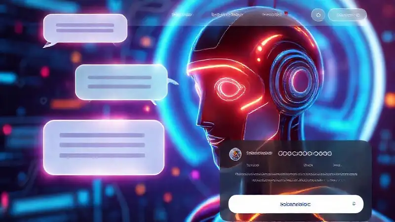 Interfaz de chat futurista y vibrante