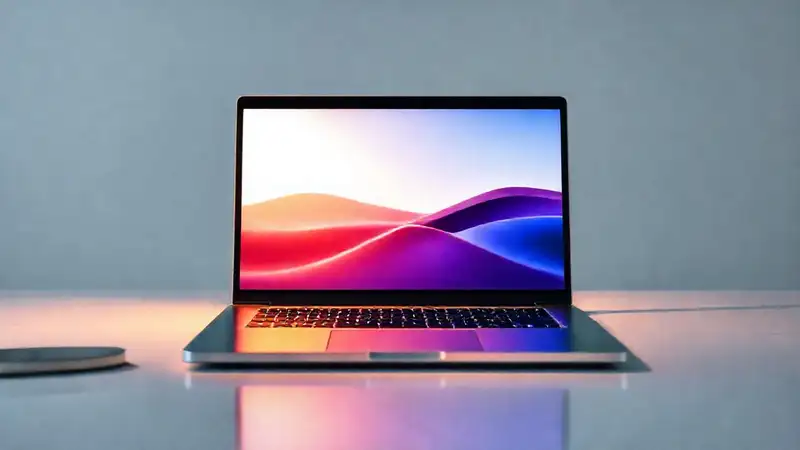 Una laptop moderna genera cambios digitales brillantes