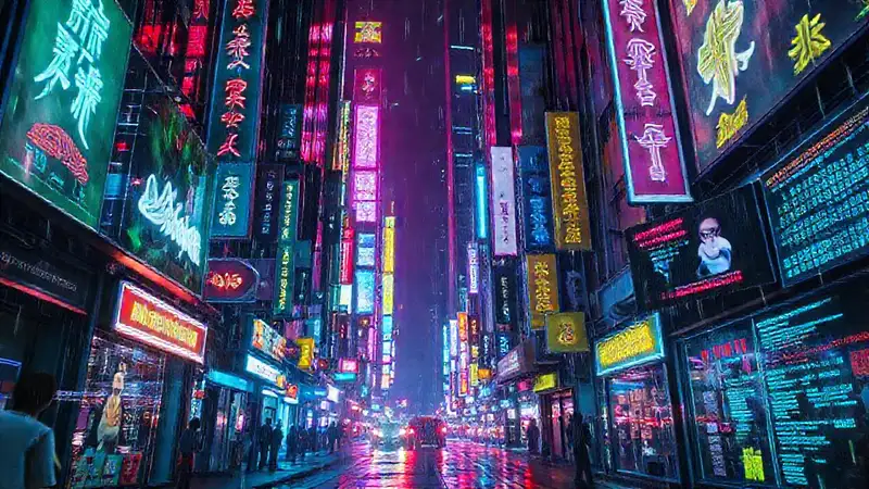 Ciudad cyberpunk digital
