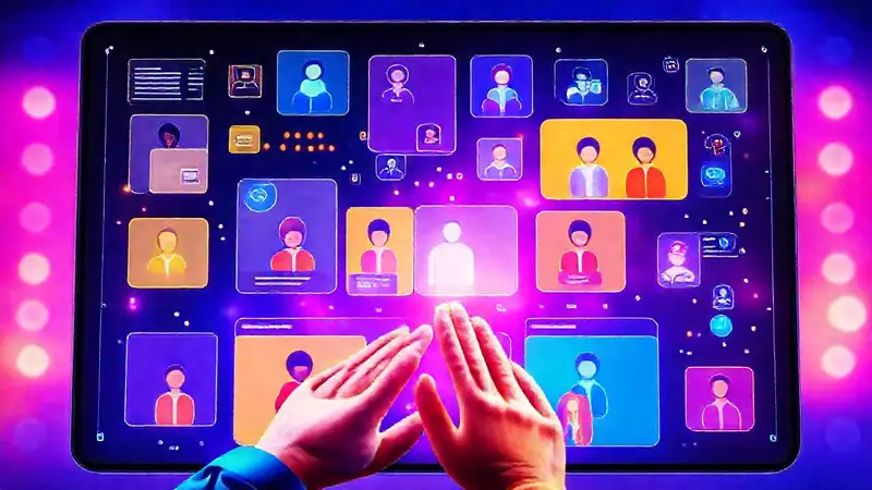 Interfaz digital moderna, atractiva y colaborativa